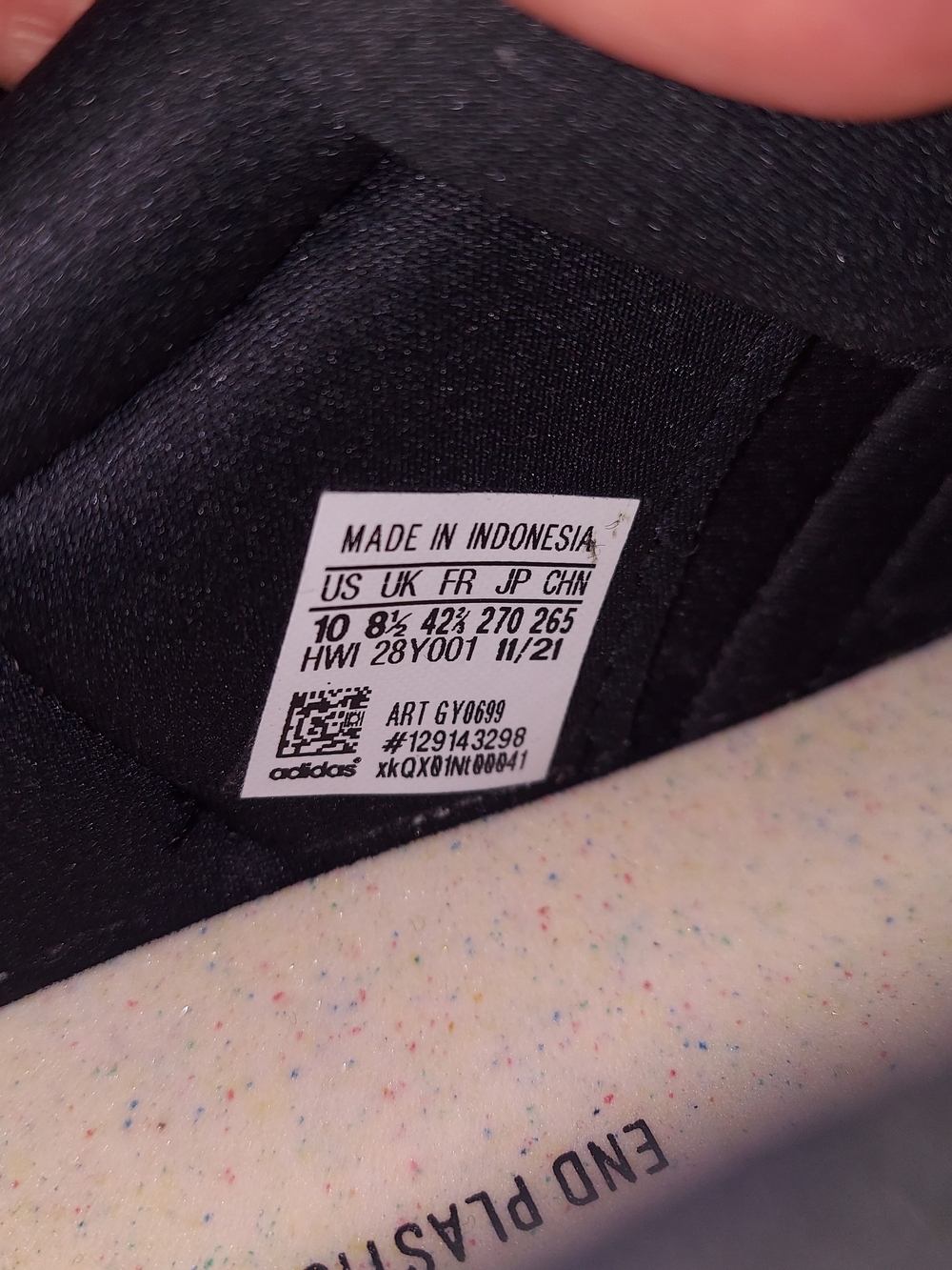 adidas Black & White Lightweight Sneakers - Picture 9 of 10